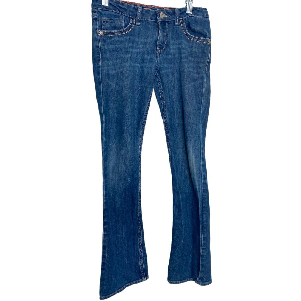 Levi's Girl's Low Rise Bootcut Denim Blue Jeans Size 12 Reg. Y2K Boho Hippie